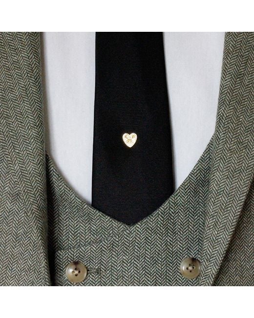 Lee Renee Metallic Wildflower Heart Lapel Pin for men