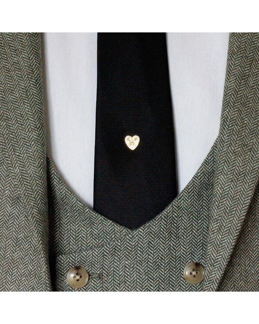 Lee Renee Metallic Wildflower Heart Lapel Pin for men