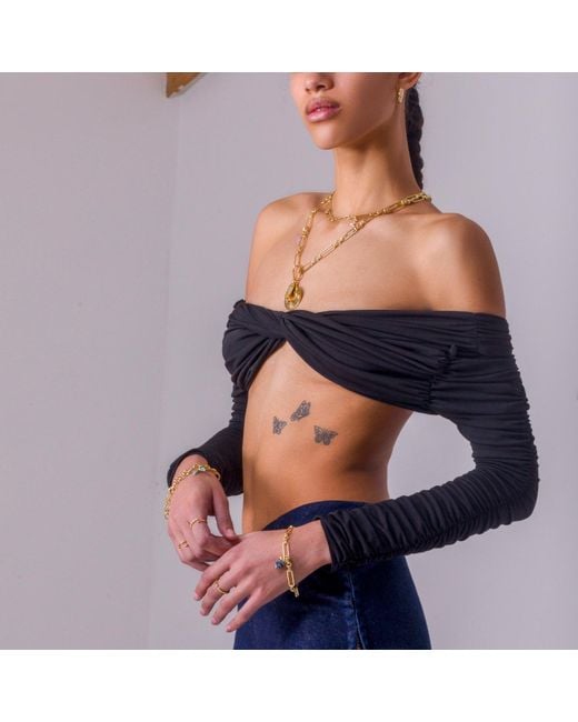 Alexie of Athens Metallic Flat Link Charm Chain Necklace