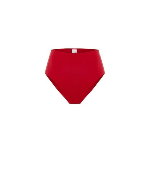 Pcfg Red The Solar Reflections High-Waisted Bikini Bottom