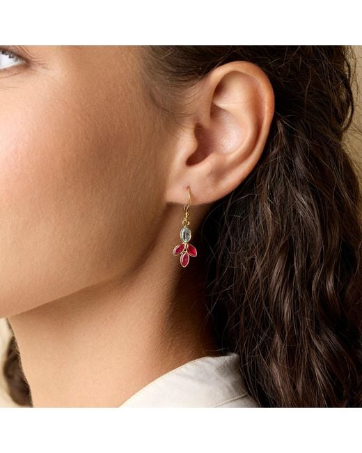 Isla Silver Pink Topaz & Quartz Drop Earrings