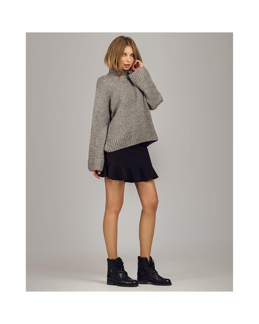 2KStyle Black Ama Ruffled Mini Skirt With Metal Buttons