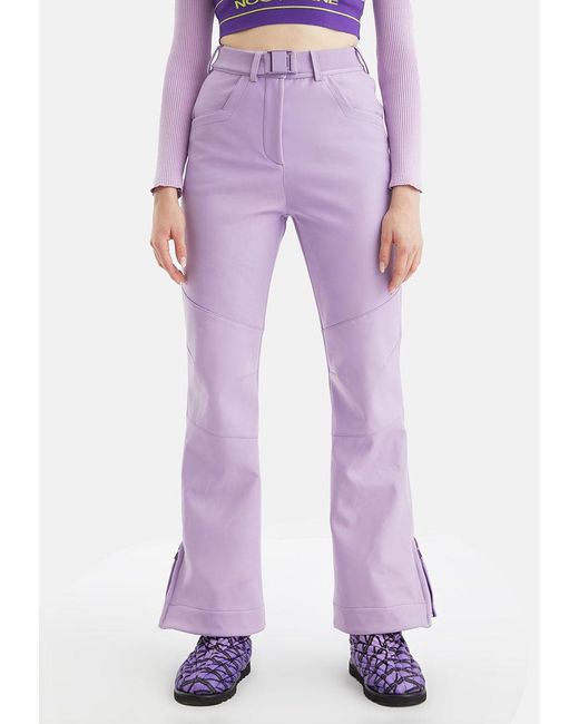 Nocturne Purple Belted High-waisted Jeans Lilac