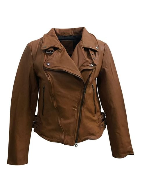 Zasta Studio Brown Rusty Nail Biker Leather Jacket