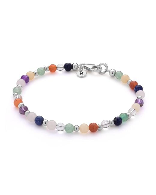 Nellou Jewellery Metallic Jewel Bead Chakra Bracelet Sterling
