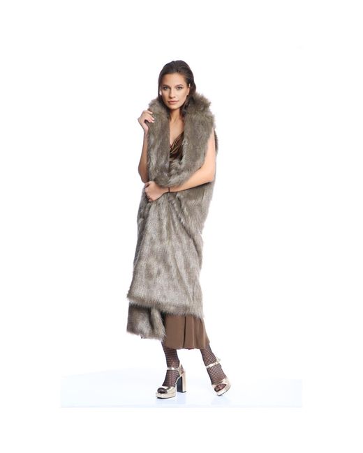 Silvia Serban Green Long Hair Fur Coat/Vest