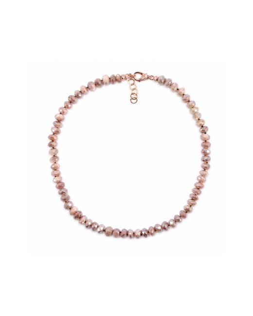 Mineralgems•Studio Pink Neutrals Peach Moonstone Necklace