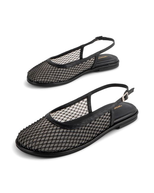 INTENTIONALLY ______ Black Anna Mesh Slingback Ballet Flat