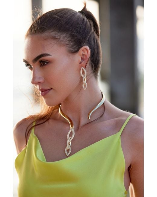 Adriana Pappas Designs Metallic Pave Links Earrings