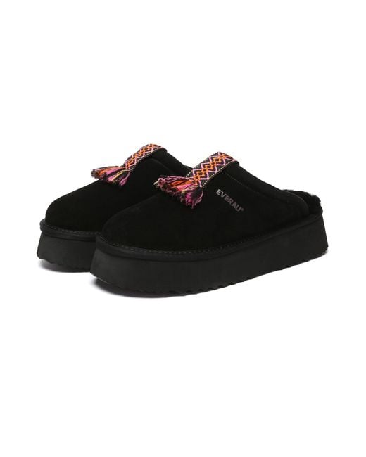 EverAu Australia Black Caspian Platform Slippers