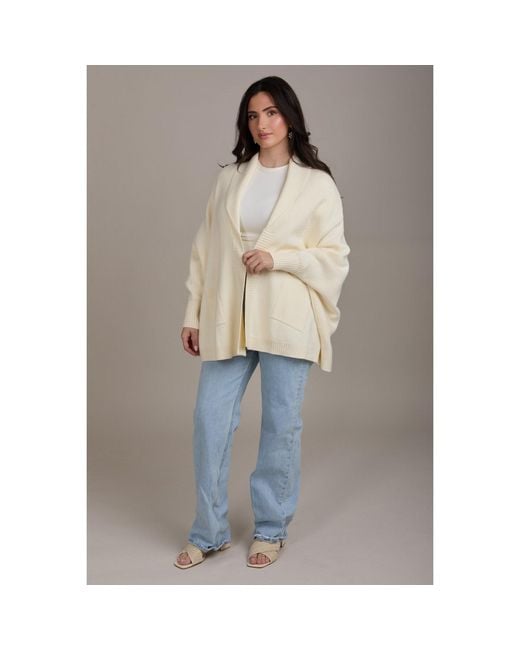 Saachi Natural Open Front Oversize Ivory Cardigan