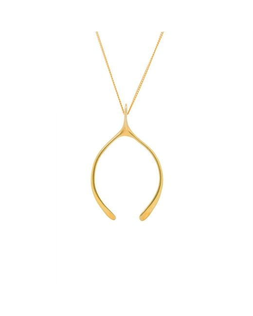Katie Mullally Metallic Large Sterling Plated Wishbone Necklace