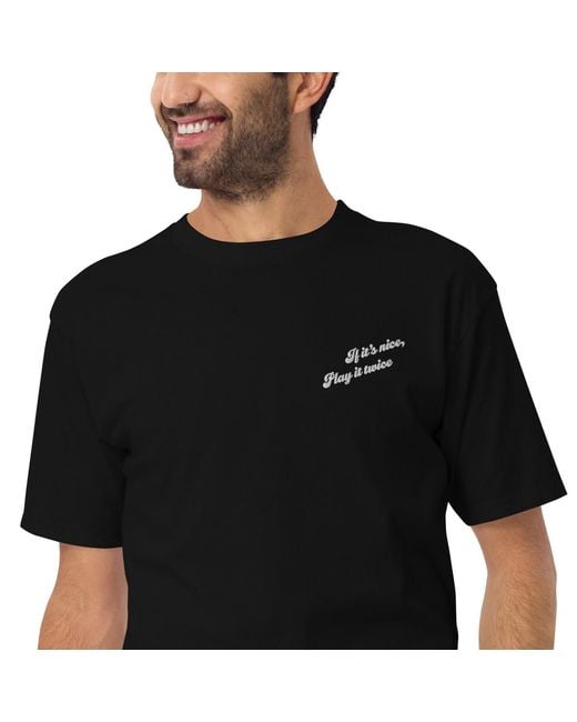 Anchor and Crew Black If It's Nice Play It Twice Disco! Cotton Embroidered Oversized T-Shirt for men