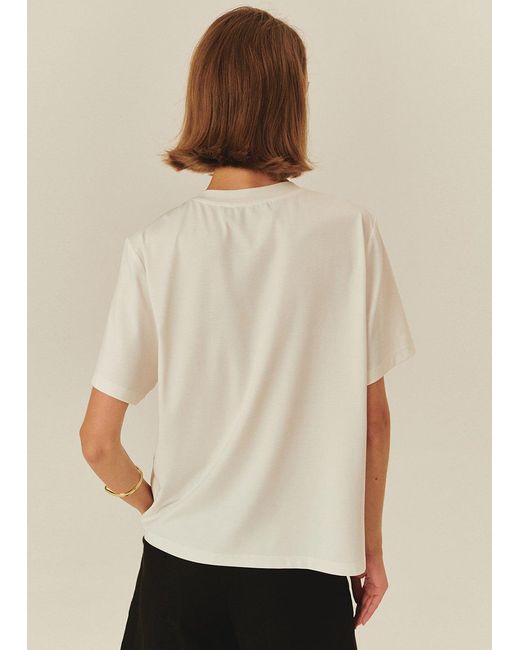Exquise White Neutrals Alanna Embroidered Tshirt