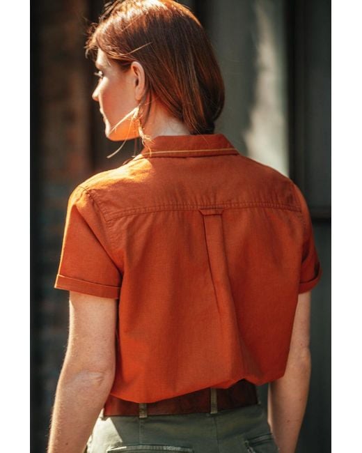 &SONS Trading Co Orange Damsons Double Bowling Shirt Burnt