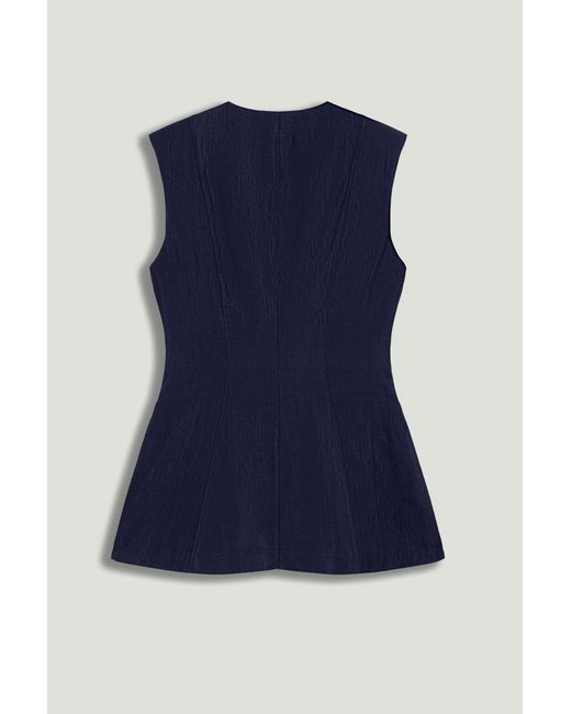 Nocturne Blue Padded V-Neck Vest