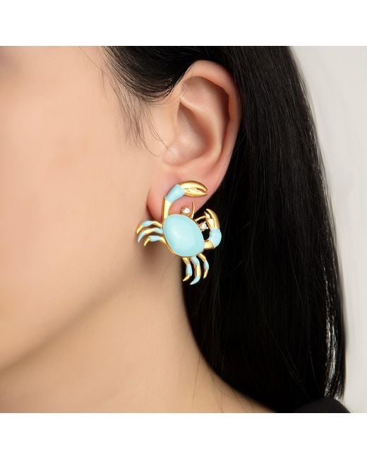 Milou Jewelry Blue Crab Earrings