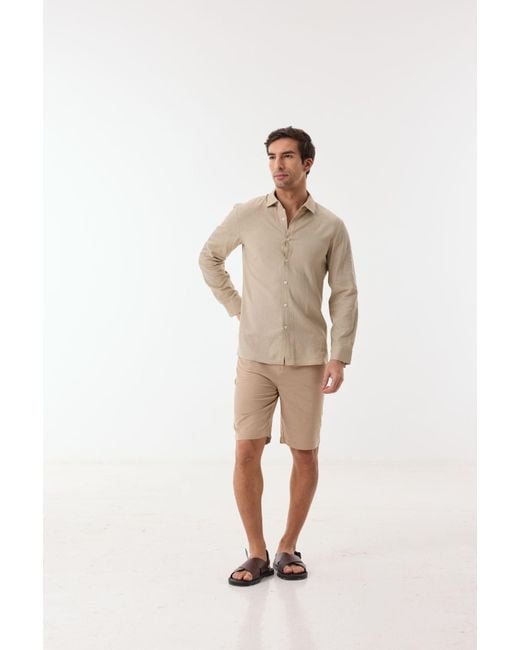 Ashita Fernandes Natural Neutrals Silven Linen Shorts