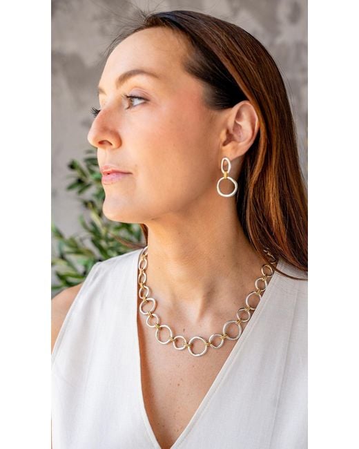 Loni Paul Jewelry Metallic Mixed Metal Sculpted Circle Earrings