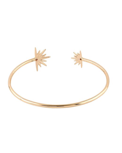Artisan Metallic Rose Diamond Starburst Open Cuff Bangle