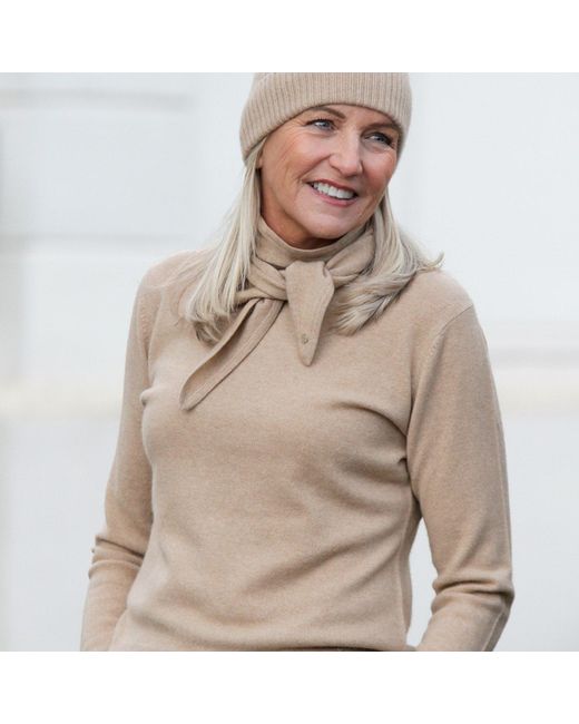 tirillm Pink Sasha Basic Cashmere Pullover With Round Neck, Powder
