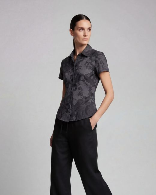 Lords of Harlech Black Shelley Paisley Explosion Printed Shirt