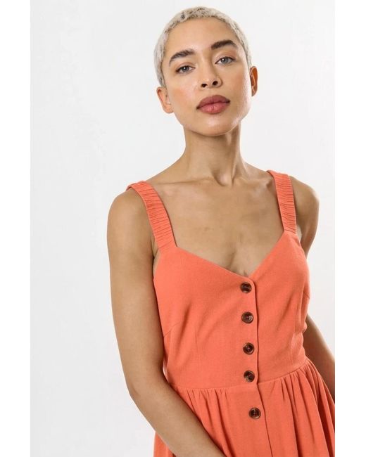 Louche Pink Clover Linen Mix Midi Sundress