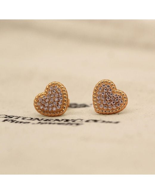 VicStoneNYC Fine Jewelry Metallic Luxury Heart Stud Earrings – Luxury, Sparkle, And Love
