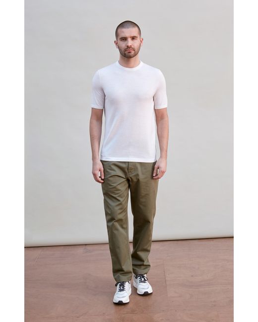 Paul James Knitwear White Superfine Merino Wool Illario Knitted T-Shirt for men