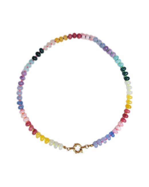 Christina Greene Metallic Sweet Stone Beaded Knotted Necklace