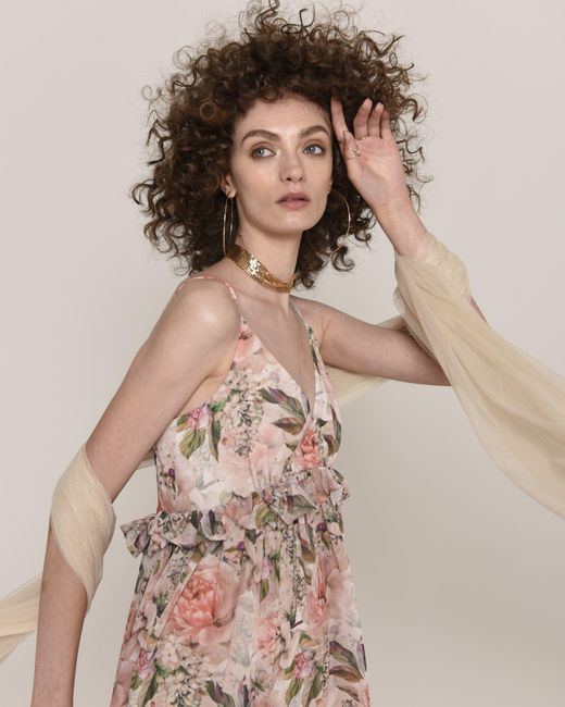 NEVA Pink Aveline Floral Empire Maxi Dress