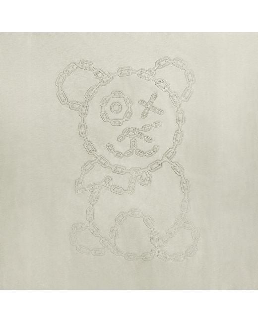 X Ilona Blue White Neutrals Graffiti Baby Bear Organic Cotton Chain Link Embroidery Tee