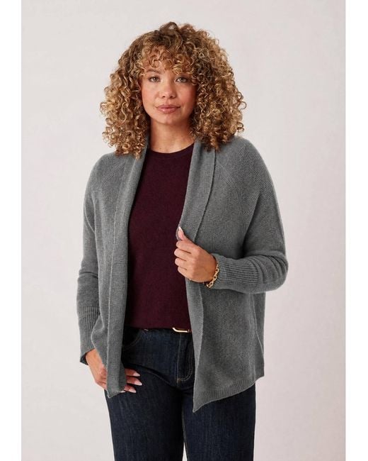 Loop Cashmere Gray Relaxed Edge To Edge Cardigan