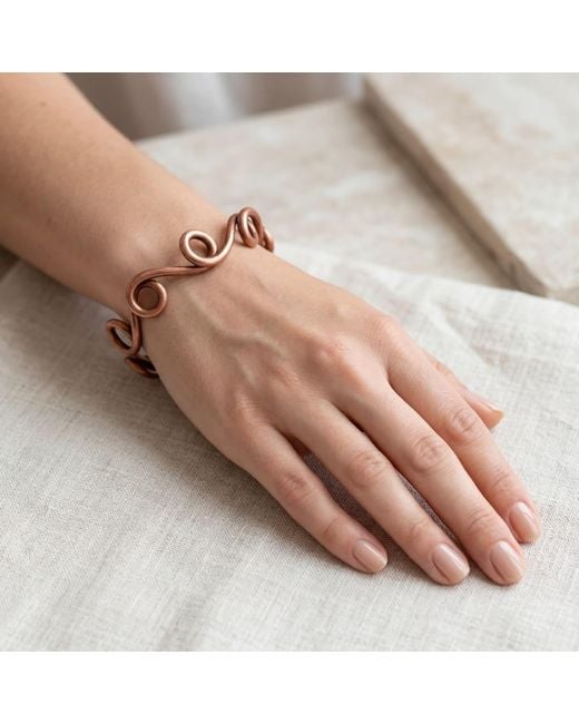 Anatoliacraft Brown Twisted Copper Sculptural Cuff Bracelet