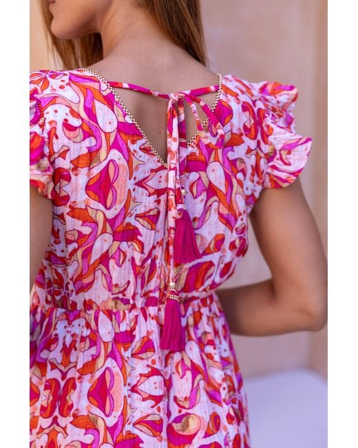 Sophia Alexia Pink Floral Fusion St Lucia Maxi Dress