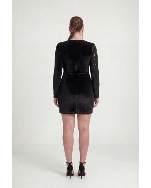 The Gt Atelier Black V Neck Fitted Mini Dress