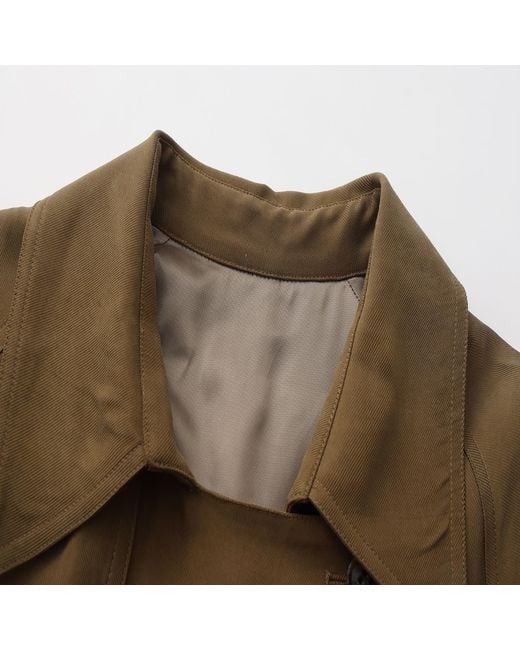 FRONT ROW SHOP Brown Drift Trench Hazel