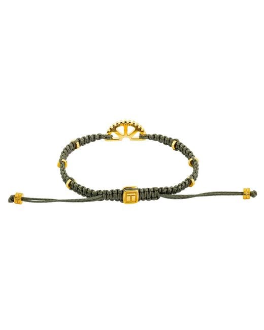 Tateossian Metallic Puzzle Gear Macrame Bracelet for men