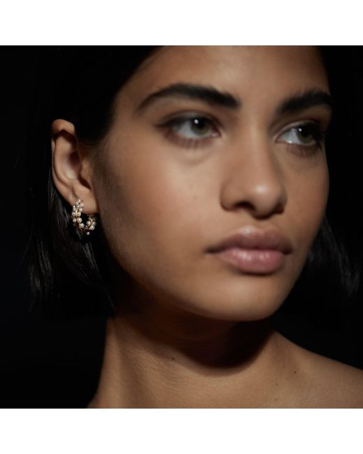 Kasun Metallic Pearl Cluster Hoop Earring Vermeil