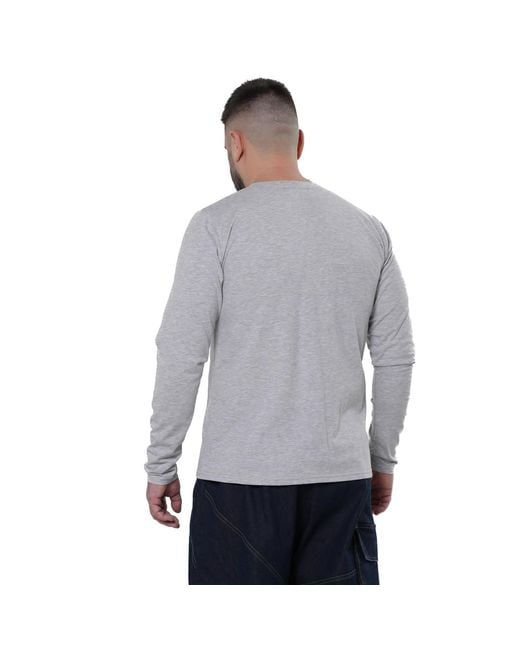 Metamorph Gray Long Sleeve Top With Front Drapings for men