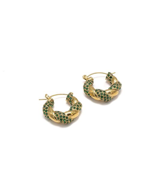 Superdivajewellery Metallic Crystal Diamante Hoop Earrings