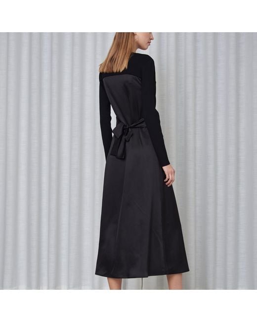 Roch Perel Black Backless Silk Tie Sweater