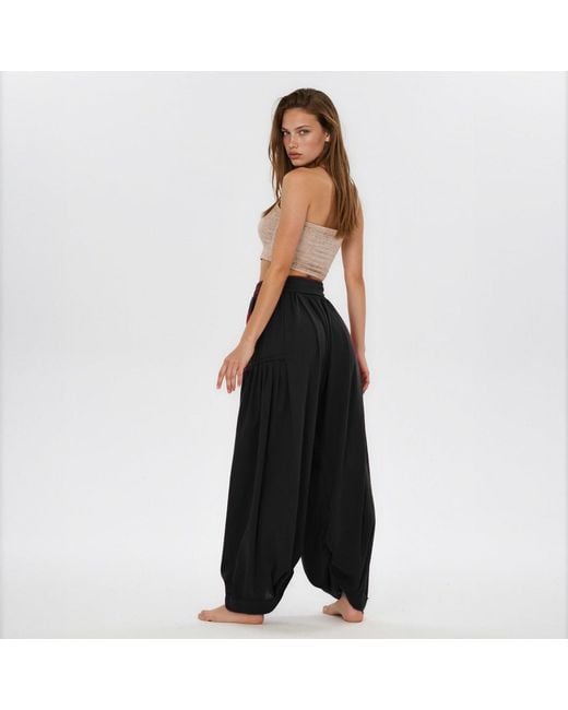 Zhenabia Black Boho Harem Pants