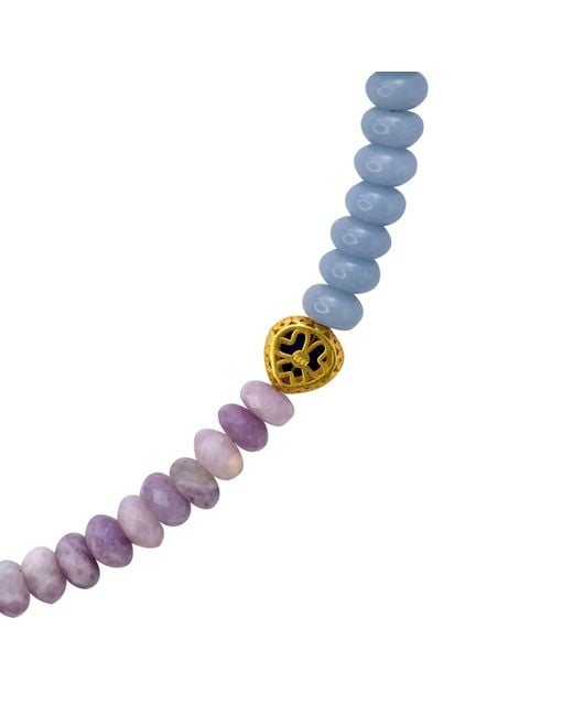 Bombyx House Metallic Kunzite Aquamarine Lapis Color Block Necklace