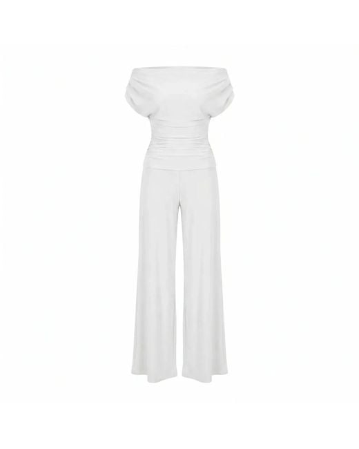 Atom Label White Neutrals Carbon Jumpsuit