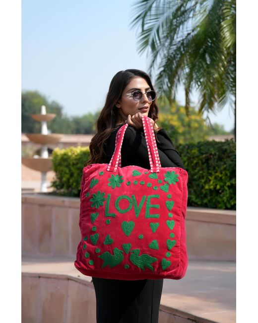 Conscious Yoga Collective Red Love Suzani Tote