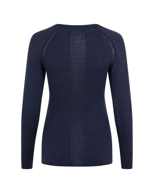 Paul James Knitwear Blue Midweight Merino Activewear Training Eos Top