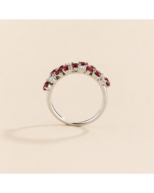 Juvetti Red Starry Ruby & Diamond Cluster Ring