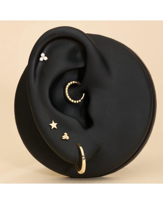 Vanhi Metallic 14K Solid Star Flat Back Stud