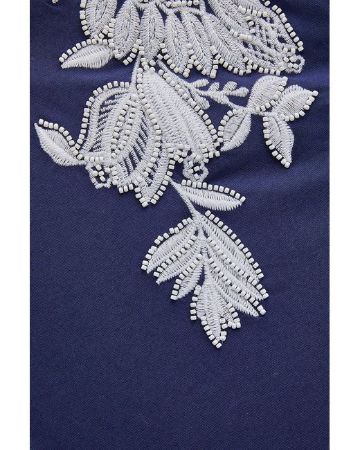 Exquise Blue Regular Sleek Embellished Haven T-Shirt